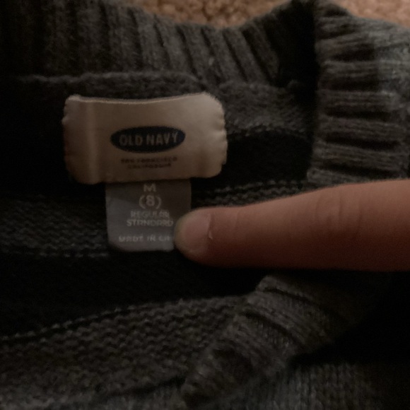 Old Navy Black and Gray Striped Kids Sweater - Picture 2 of 3